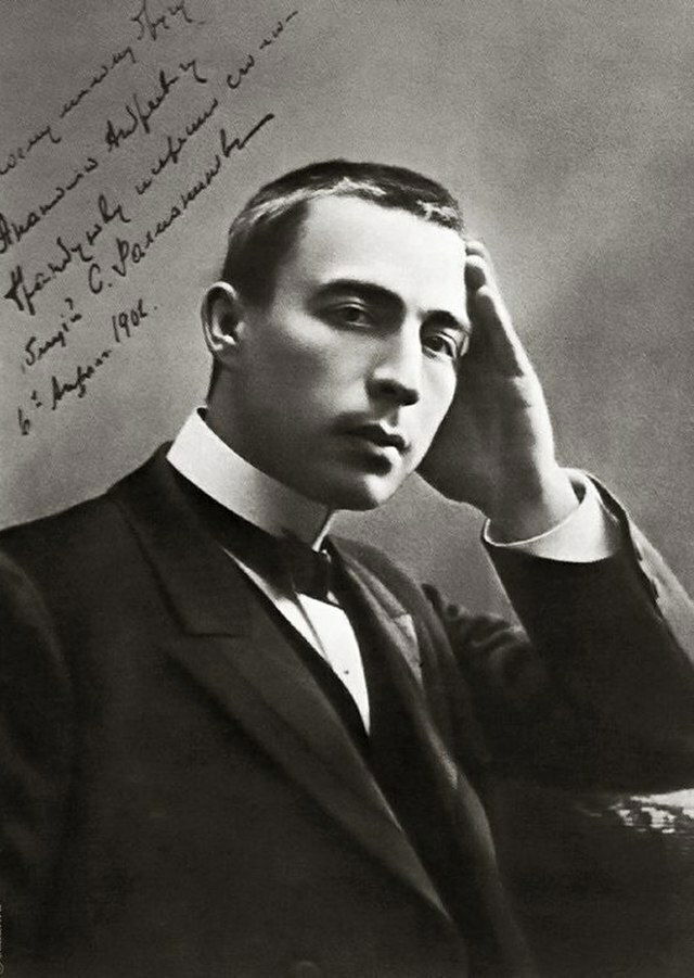 Portrett av Sergej Rachmaninoff.